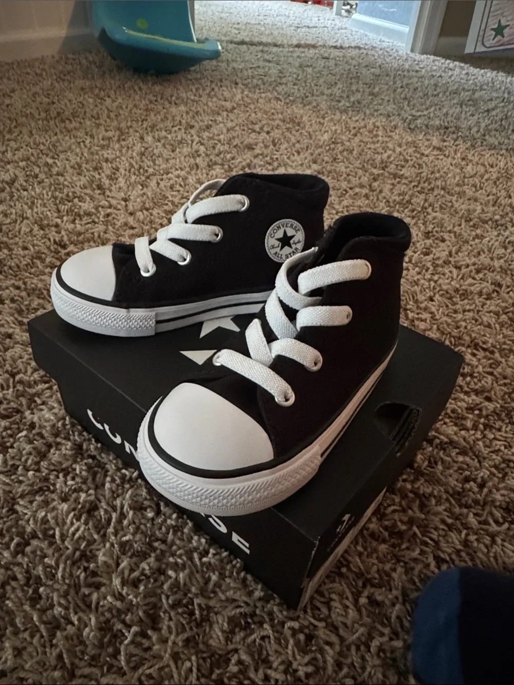 NWT! Converse Kids Black and White High Top Sneakers